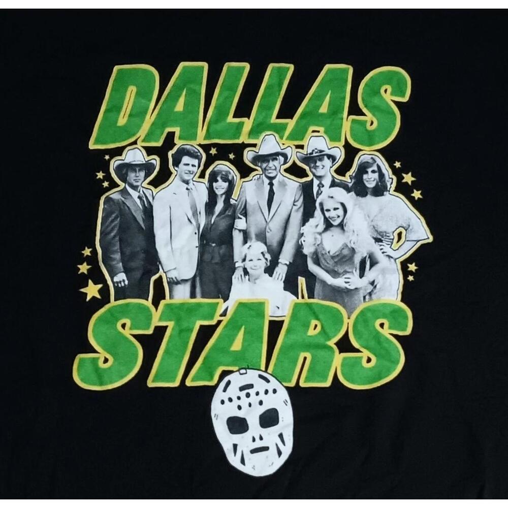 Dallas Stars Ewing Family T-Shirt M Nhl Hockey Tv Show Parody Cowboys Mavericks
